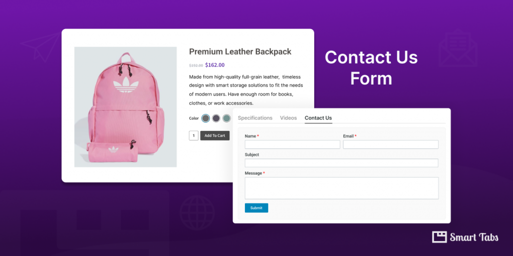 how to add product contact us form for WooCommerce