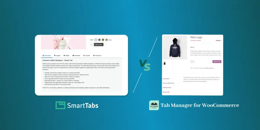 Smart Tabs Pro & Tab Manager by SkyVerge Custom Product Tabs Plugins Comparison